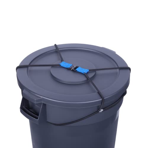 COONIUM Trash Can Lid Lock, Garbage Can Lock for Animals, Bungee Cord with Heavy-Duty Metal Buckle, Fits 30-50 Gallons Can (Trash Can Not Included)