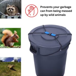 COONIUM Trash Can Lid Lock, Garbage Can Lock for Animals, Bungee Cord with Heavy-Duty Metal Buckle, Fits 30-50 Gallons Can (Trash Can Not Included)