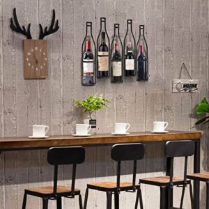 Gdrasuya10 Wall Wine Rack, 5 Bottles Wall-Mounted Wine Racks Wine Holder for Kitchen, Dining Room, Bar, LxWxH: 23.2x3.5x19.6inch, Bronze