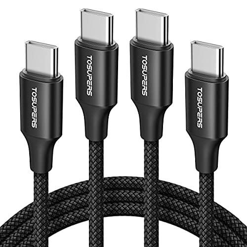 USB C to USB C Cable [3ft, 2-Pack], Fast Charging 60W, PD Type C Charger Cord Braided for Samsung Galaxy S23 S22 S21 S20 FE Note 20 Ultra Plus A72 A73 5G, Pixel 7 6 Pro 6a 5 4 3 3a XL & USB-C Charger