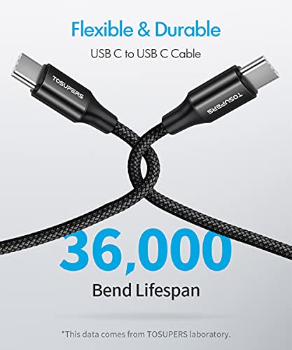 USB C to USB C Cable [3ft, 2-Pack], Fast Charging 60W, PD Type C Charger Cord Braided for Samsung Galaxy S23 S22 S21 S20 FE Note 20 Ultra Plus A72 A73 5G, Pixel 7 6 Pro 6a 5 4 3 3a XL & USB-C Charger