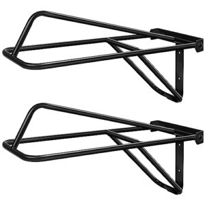 dunzy 2 pieces portable folding saddle rack collapsible saddle storage rack, wall mount black saddle stand for horse trailer western saddles horses blanket stall (classic style)