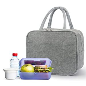 toplive lunch bag, reusable insulated lunch bag, waterproof cooler tote meal prep lunch bag for men & women work, cute lunch cooler bento boxes bags with thickened aluminum foil, gray
