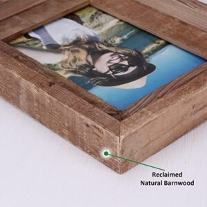 Robhomily 12x16 Barnwood Picture Frame 100% Natural Wood 12x16 Rustic Frame for Wall Amounting, Distressed Farmhouse Picture Frames 12x16 for Home Decor.