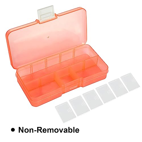 Acrux7 30 Pack 10 Grids Plastic Organizer Box with Dividers, 5 x 2.5 Inch Small Clear Bead Storage Containers, Small Plastic Tackle Boxes, Stackable Jewelry Boxes for Beads, Buttons, Earrings