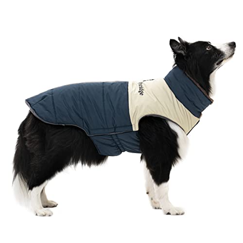 Petridge Dog Coat Cold Weather Jacket Warm Winter Clothes for Medium Large Dogs (Navy 60)