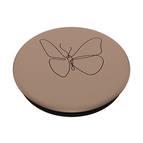 Beige Brown Simple Minimalist Butterfly PopSockets Swappable PopGrip