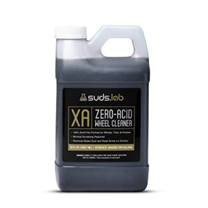 suds lab xa zero-acid wheel cleaner - cleans brake dust and grime for car rims and tires - safe on chrome, alloy and aluminum rims - 64 oz