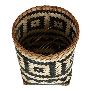 doitool woven trash can round wastebasket vintage waste paper basket decorative garbage waste can for bedroom, bathroom, kitchen, home office, craft, utility rooms, and garage