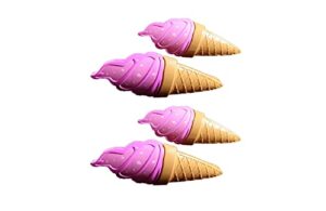 2 set (4 ct) pink ice cream beach towel clips jumbo size for beach chair, cruise beach patio, pool accessories for chairs, household clip, baby stroller