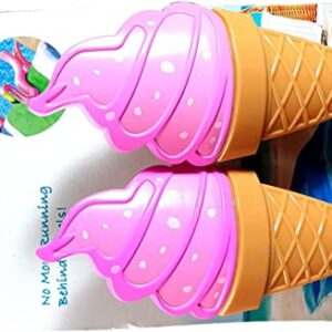 2 Set (4 Ct) Pink Ice Cream Beach Towel Clips Jumbo Size for Beach Chair, Cruise Beach Patio, Pool Accessories for Chairs, Household Clip, Baby Stroller