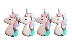 2 set (4 ct) pink unicorn beach towel clips jumbo size for beach chair, cruise beach patio, pool accessories for chairs, household clip, baby stroller