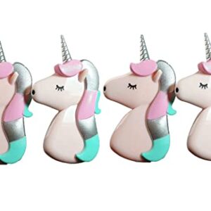 2 Set (4 Ct) Pink Unicorn Beach Towel Clips Jumbo Size for Beach Chair, Cruise Beach Patio, Pool Accessories for Chairs, Household Clip, Baby Stroller