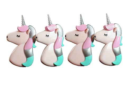 2 Set (4 Ct) Pink Unicorn Beach Towel Clips Jumbo Size for Beach Chair, Cruise Beach Patio, Pool Accessories for Chairs, Household Clip, Baby Stroller