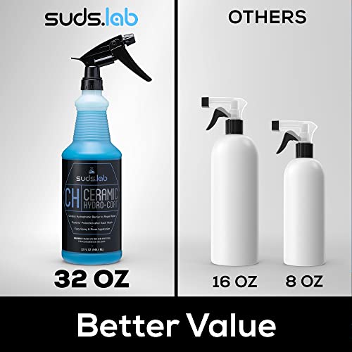 Suds Lab CH Ceramic Hydro-Coat, Hydrophobic Car Sealant, Water Activated Spray, Easy To Use Water and Dirt Repelling Finish Treatment For All Vehicles, High Gloss Spot Free Shine 32 oz.