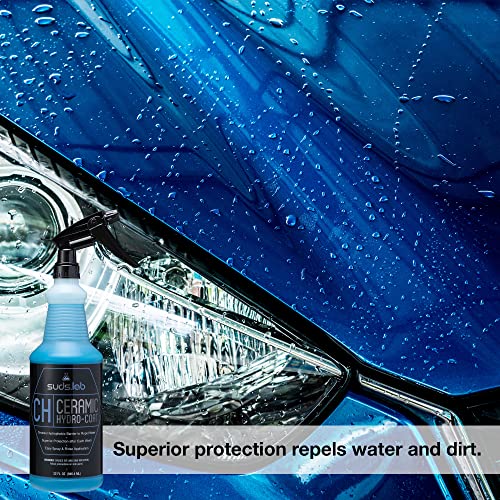 Suds Lab CH Ceramic Hydro-Coat, Hydrophobic Car Sealant, Water Activated Spray, Easy To Use Water and Dirt Repelling Finish Treatment For All Vehicles, High Gloss Spot Free Shine 32 oz.