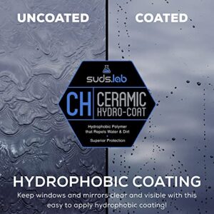 Suds Lab CH Ceramic Hydro-Coat, Hydrophobic Car Sealant, Water Activated Spray, Easy To Use Water and Dirt Repelling Finish Treatment For All Vehicles, High Gloss Spot Free Shine 32 oz.