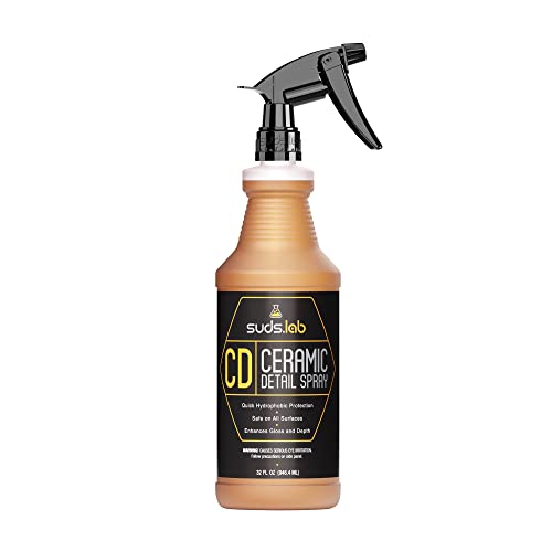 Suds Lab CD Ceramic Detail Spray, Sealant And Wax Preserving, Easy Surface Prep, Remove Dirt Dust And Oil, Water Repellent Protection, Easy To Use Spray For A Spot Free Shine 32 oz.