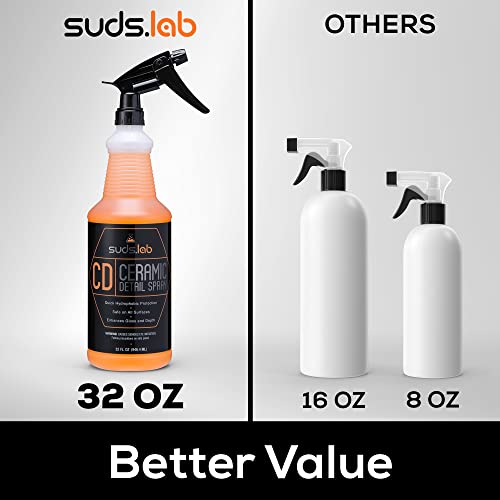 Suds Lab CD Ceramic Detail Spray, Sealant And Wax Preserving, Easy Surface Prep, Remove Dirt Dust And Oil, Water Repellent Protection, Easy To Use Spray For A Spot Free Shine 32 oz.