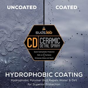 Suds Lab CD Ceramic Detail Spray, Sealant And Wax Preserving, Easy Surface Prep, Remove Dirt Dust And Oil, Water Repellent Protection, Easy To Use Spray For A Spot Free Shine 32 oz.