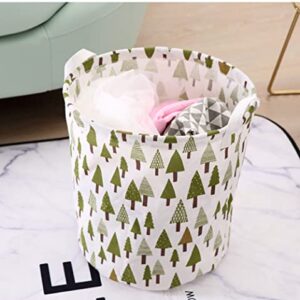 Laundry baskets,bedroom hamper,kitchen organization,Waterproof Round Cotton Linen Collapsible storage basket (Christmas tree)