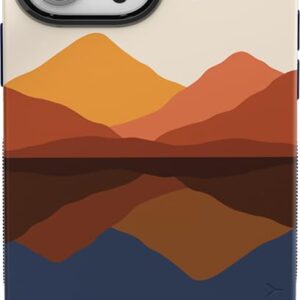 Casely Case Compatible with iPhone 14 Pro Case - Opposites Attract - Day & Night Colorblock Mountain | Compatible with MagSafe