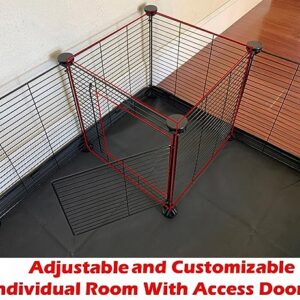 48" Extra Large Guinea Pig Dwarf Rabbit Habitat Yard Hamster Turtle Critters Cage Center Divider with Door Mice Bunny Hedgehog Enclosure with Waterproof Bottom Canvas