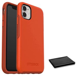 otterbox symmetry series case for iphone 11 and iphone xr - includes cleaning cloth - risk tiger (mandarin red/pureed pumpkin)