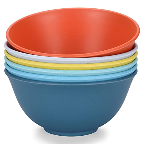 [Set of 6] Unbreakable Cereal Bowls 41 OZ Microwave and Dishwasher Safe BPA-Free Serving Bowls for Salad, Soup,Ramen,Noodle,Oatmeal,Snack Apply to Kitchen, Freezer,Dishwasher & Microwave Safe