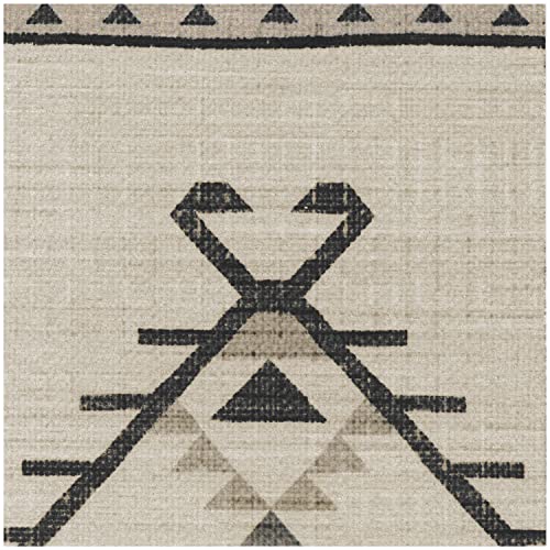 RUGGABLE Damali Washable Rug - Boho Vintage Area Rug for Living Room, Bedroom, Dining Room and Kitchen - Stain & Water Resistant, Pet & Child Friendly - Black & White 2'x3' (Standard Pad)