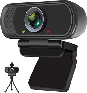 enklen 1080p webcam with microphone, c960 web camera, 2 mics streaming webcam with privacy cover, 110°view computer camera, plug&play calls/conference, zoom/skype/youtube, laptop/desktop
