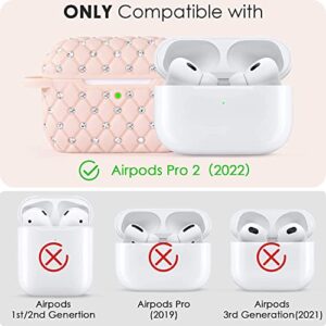 VISOOM Airpods Pro 2nd Generation Case - Airpods Pro 2 Bling Case Cover with Lanyard Women 2022 Crystal TPU Hard Protective iPod Pro 2 Wireless Charging Case Girl Keychain for Apple Airpod Gen Pro 2