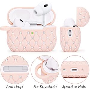 VISOOM Airpods Pro 2nd Generation Case - Airpods Pro 2 Bling Case Cover with Lanyard Women 2022 Crystal TPU Hard Protective iPod Pro 2 Wireless Charging Case Girl Keychain for Apple Airpod Gen Pro 2