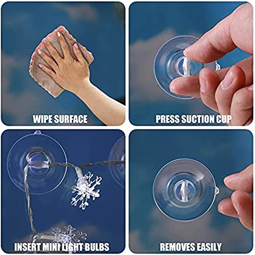 Saintrygo Christmas Light Suction Cup Mini Window Suction Hook Hanging Light Clip Xmas Suction Cup Clip No Tool Required for Christmas Decoration (100 Pieces)