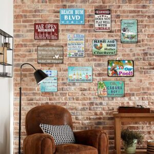 Scuba Shallow No Diving Funny Metal Sign Home Decor Wall Art Decoration for Garage Bar Restaurant Kitchen Cafe Pub 8x6in