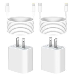 10 ft iphone fast charger【apple mfi-certified】 2-pack 20w super fast charger cargador with long fast charging cable for iphone 14/13/12/11 pro max,14 plus,mini,pro/xs/se/xr/ipad