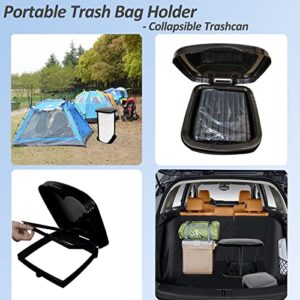 2PCS Portable Trash Bag Holder Collapsible Trash can with 50 PCS Drawstring Trash Bags | Expandable Outdoor Waste Bins Camping Accessories for Indoor Outdoor RV Picnic Kitchen Home Use