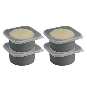 KEVJES Stackable Silicone Artisan Pizza Dough Proofing Proving Boxes with Air-Tight Lids-4pack-500ml Volume for 250g Dough Ball (Space Grey)
