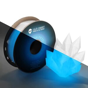 sainsmart grow in the dark blue petg filament, 1.75mm pro-3 petg 3d printer filament, glow blue, 2.2 lbs (1kg) spool, dimensional accuracy +/- 0.02mm