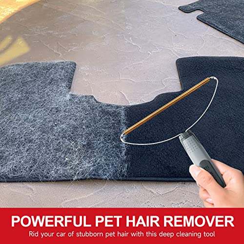 Pet Hair Remover Pro, Dog Cat Hair Remover, Portable Lint Cleaner, Fur Removal Rake Tool, Carpet Scraper, Fuzz Rollers Hairball Shaver Brush for Carpet, Car Mat, Couch, Pet Bed, Furniture & Rug Gray