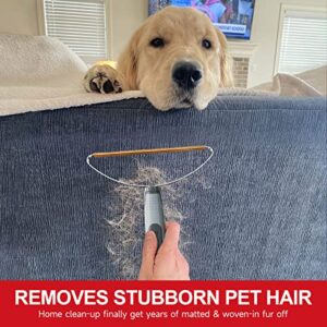 Pet Hair Remover Pro, Dog Cat Hair Remover, Portable Lint Cleaner, Fur Removal Rake Tool, Carpet Scraper, Fuzz Rollers Hairball Shaver Brush for Carpet, Car Mat, Couch, Pet Bed, Furniture & Rug Gray