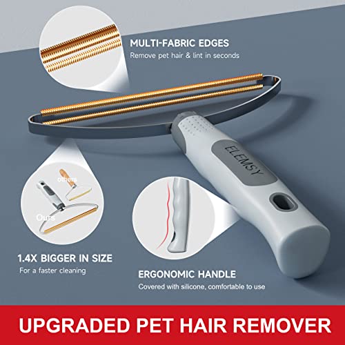 Pet Hair Remover Pro, Dog Cat Hair Remover, Portable Lint Cleaner, Fur Removal Rake Tool, Carpet Scraper, Fuzz Rollers Hairball Shaver Brush for Carpet, Car Mat, Couch, Pet Bed, Furniture & Rug Gray