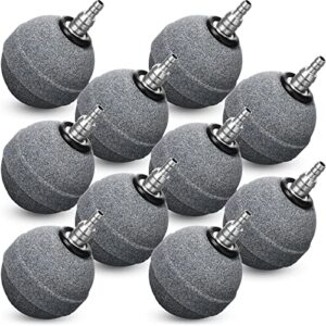 10 pieces 2 inch air stones for aquarium air stone ball diffuser release tool fish tank air stone for aquarium air stones fish tanks buckets ponds and dwc reservoirs accessories, gray
