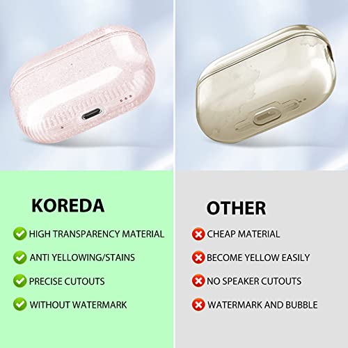 KOREDA for Airpods Pro 2nd Generation/1st Generation Case (2022/2019), Soft Clear TPU Bling Crystal Transparent Airpod Pro 2 Case Shockproof Protective Cover for Airpods Pro 2nd/1st Gen