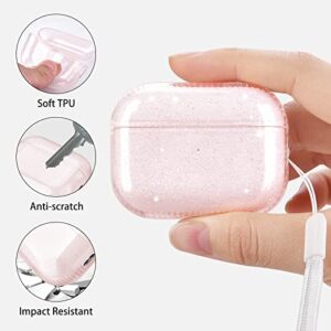 KOREDA for Airpods Pro 2nd Generation/1st Generation Case (2022/2019), Soft Clear TPU Bling Crystal Transparent Airpod Pro 2 Case Shockproof Protective Cover for Airpods Pro 2nd/1st Gen