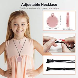 Airtag Holder Waterproof,Airtag Necklace,Airtag Keychain,Airtag Case,Screw Full Cover Protective Airtag Hidden GPS Tracker,Airtag for Kids,Elderly,Pet,Clothing (Galaxy Pink 2 Pack)