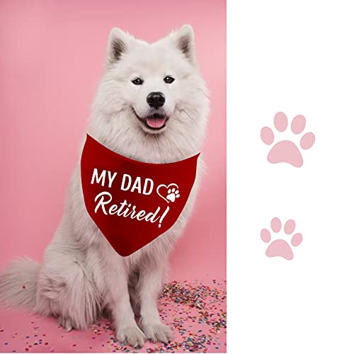 JXGZSO 1 Piece Retirement Gifts My Mom/Dad Retired Dog Bandana Dog Retired Friend Pet Puppy Gift (Dad Retired D)