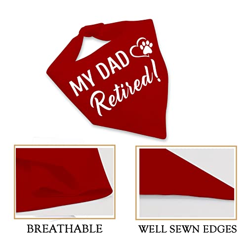 JXGZSO 1 Piece Retirement Gifts My Mom/Dad Retired Dog Bandana Dog Retired Friend Pet Puppy Gift (Dad Retired D)