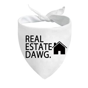 jxgzso 1 piece real estate dawg dog bandana funny realtor dog bandana gift (estate dawg d)