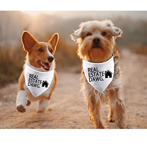 JXGZSO 1 Piece Real Estate Dawg Dog Bandana Funny Realtor Dog Bandana Gift (Estate Dawg D)